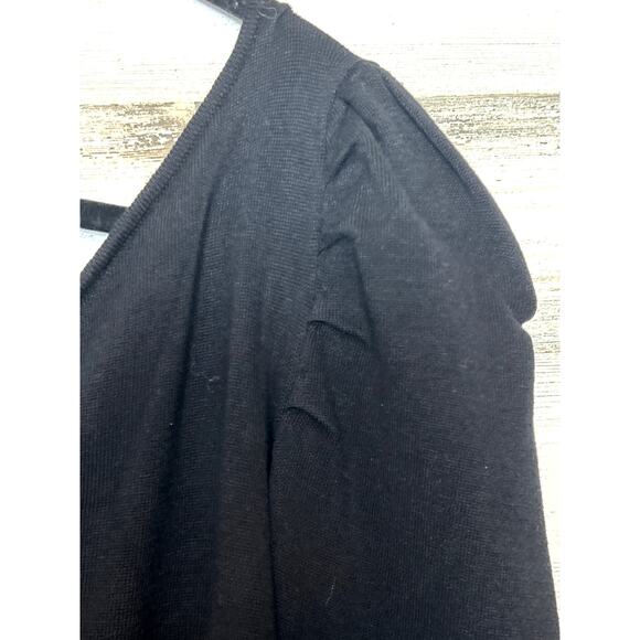 Lulu’s Women’s Large Black One-Sleeve Puff Soft Bodysuit Snap Closure NEW - Picture 4 of 6